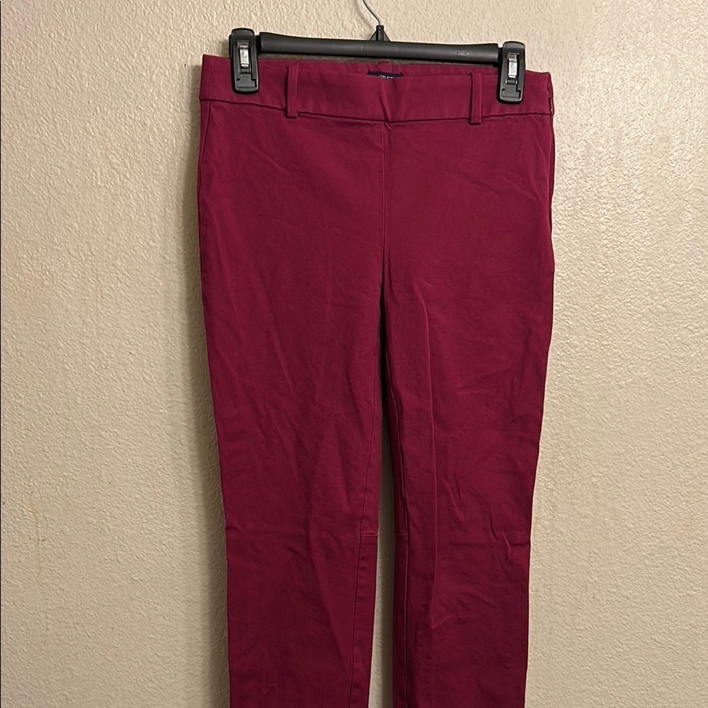 J.Crew Women Burgundy Cropped Winnie Pant Size 2
